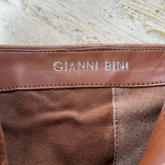 GIANNI BINI brown leather ankle boots women’s size 8 - 4.5 inch heel - Picture 8 of 15